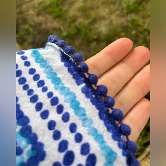 Girls 7/8 Hi-Low Dress👗Shades of Blues and Whites Chevron Dots & Blue Lace Back - Picture 14 of 15